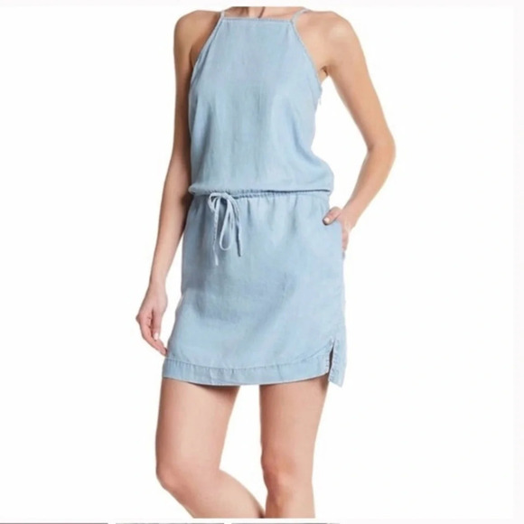 PAIGE Anjelica dress in excellent condition XS Pefect light summery chambray - Picture 1 of 5